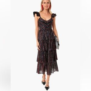 LIKE NEW! WORN ONCE! Saylor Quintana Ruffle Sequin Tiered Cocktail Dress